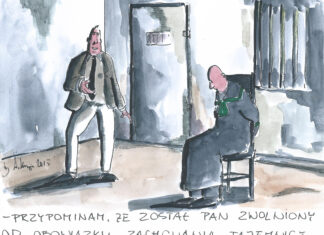 Dyscyplinarka dla satyryka w todze? Rys. Arkadiusz Krupa